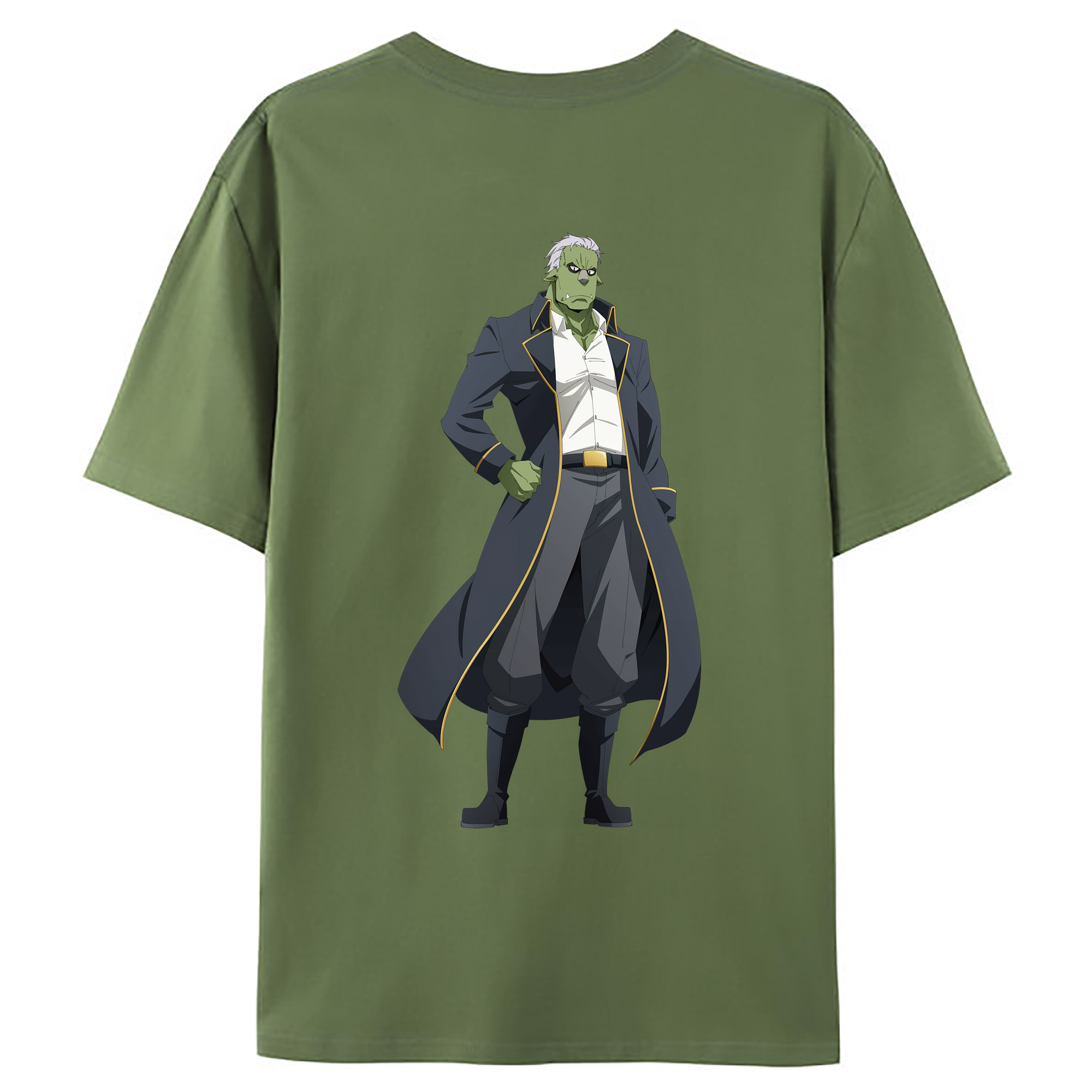 （画像用） 転スラ Regarding Reincarnated to Slime 綿100％ メンズ半袖Tシャツ（バックプリント） 通気性